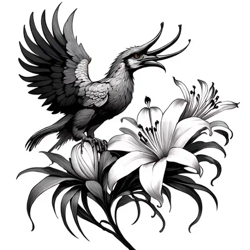 Phoenix And Spider Lily Flower