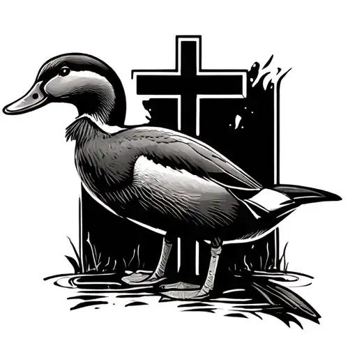 Duck Hunting Christian Cross