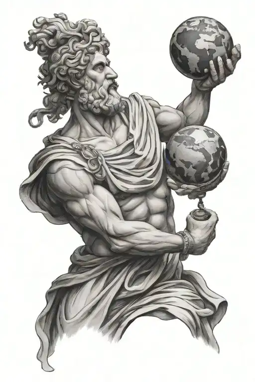 Greek God Holding The Earth With Ace