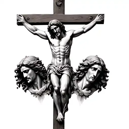 Visage Du Christ Crucified And Heads