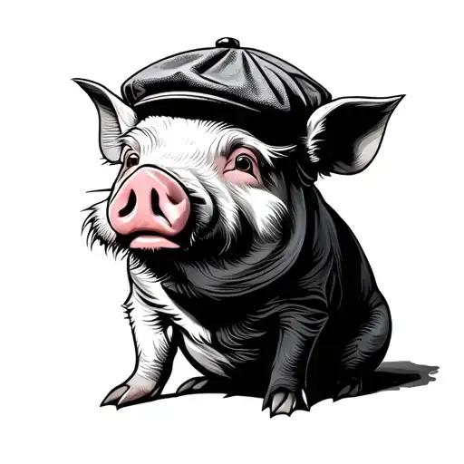 Pig Wearing A Flat Cap