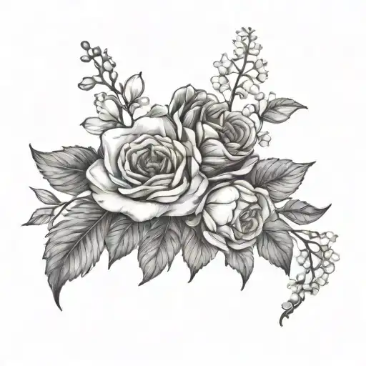 July October Birth Flower Bouquet Tied