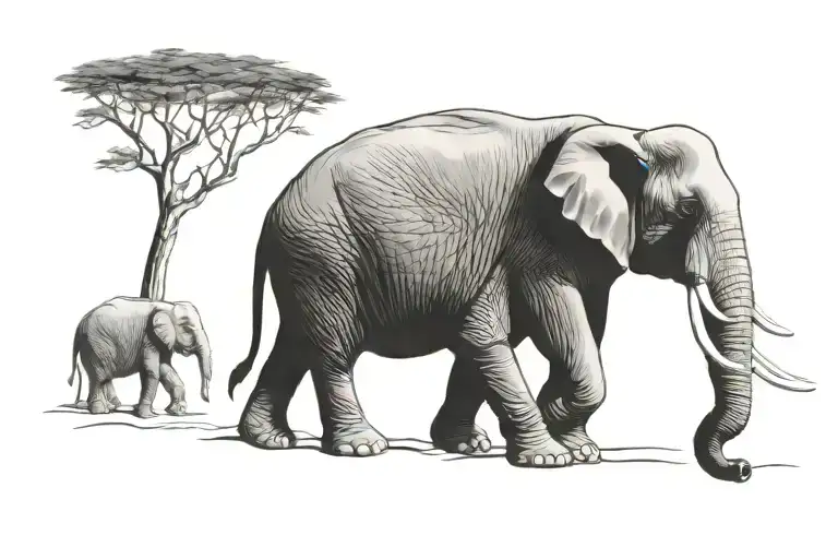 Elephants Walking Togther