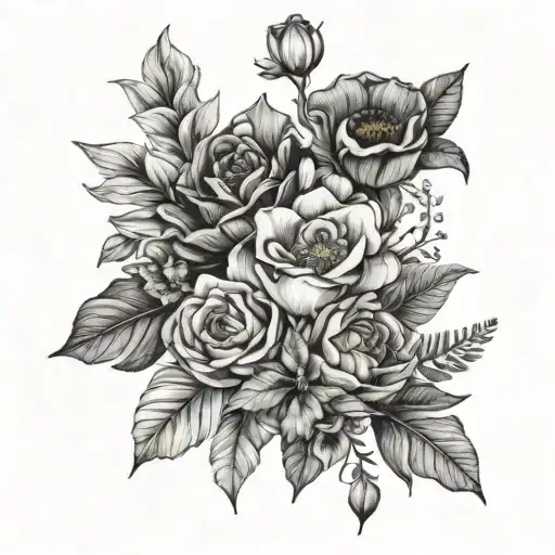 January December And June Birth Flowers Bouquet Wrapped