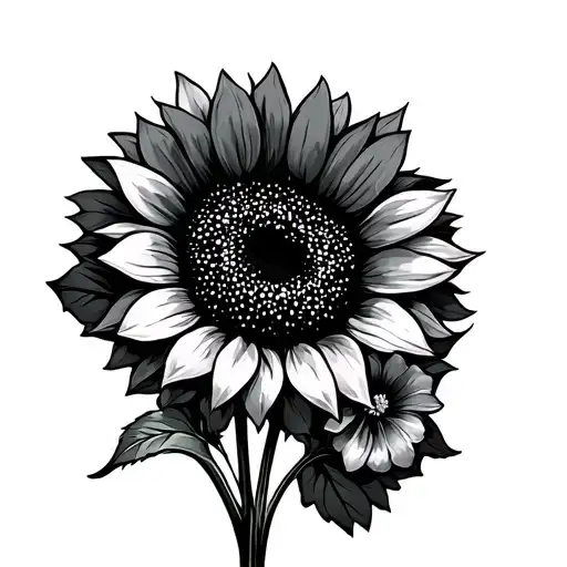 Sunflower And Geranium