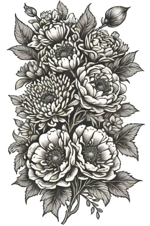 Crysanthemum Poppy Daisy Bouquet