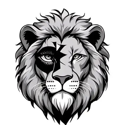 Lion With Cross Over Right Eye