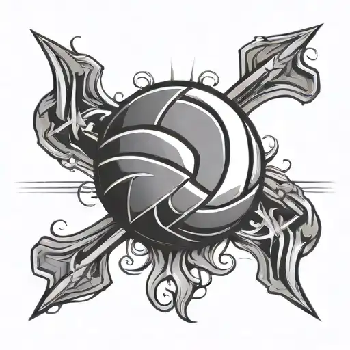 Volleyball With A Cross