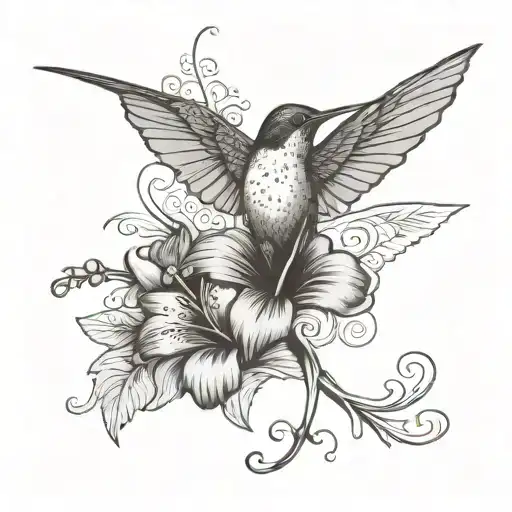 Hibiscus Flower Hummingbird
