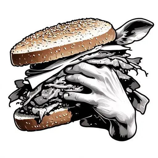 Calf Eating Sandwich