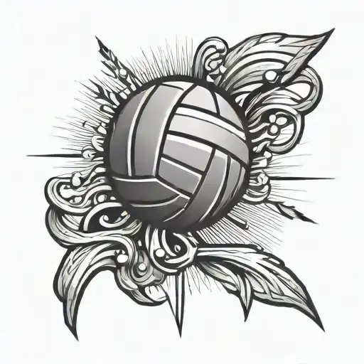 Volleyball With A Small Cross In It