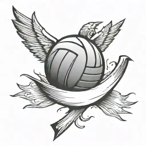 Volleyball With A Small Cross Of Jesus In It