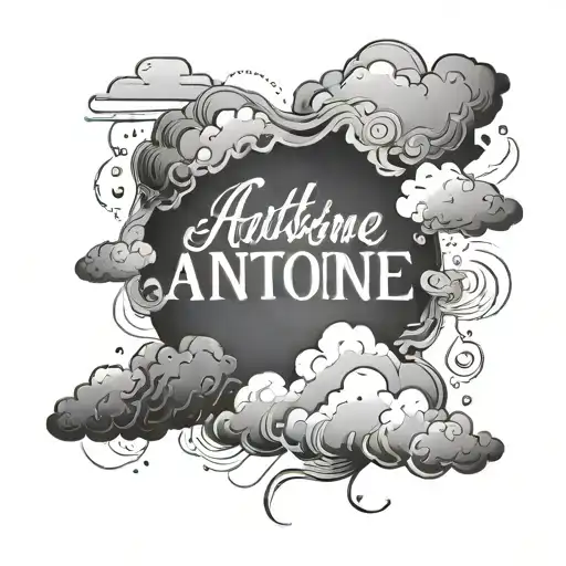 Light Clouds With Wording Antoine Inside Of The Clouds