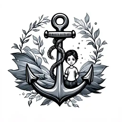 Mom Son Anchor Design