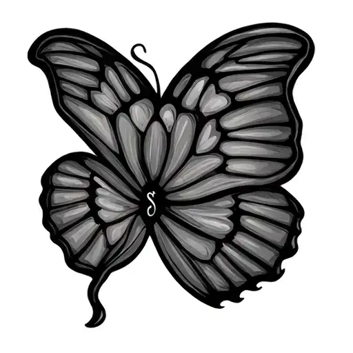Butterfly With Name In Middle Part