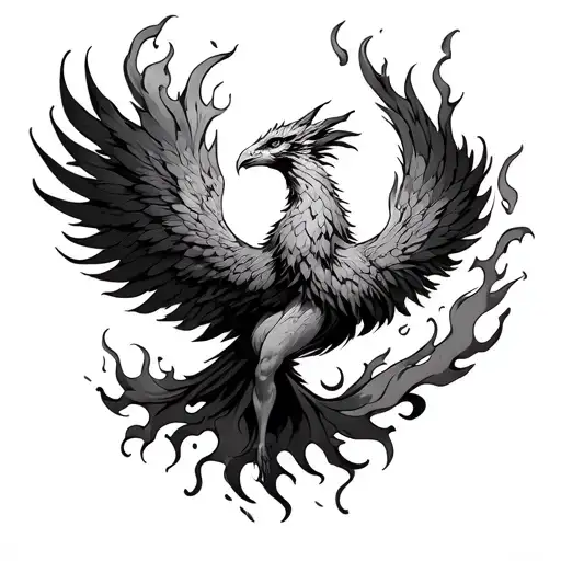 Virgo Phoenix Rising From Flames