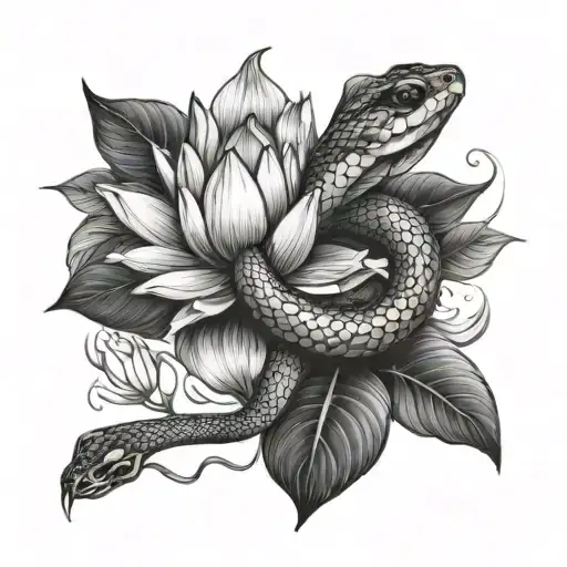 Snake And Lotus