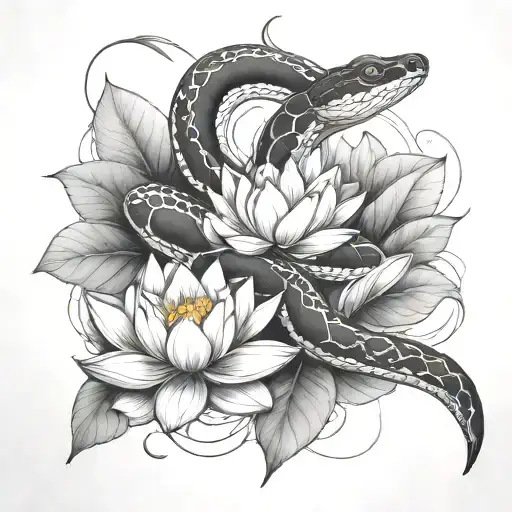 Snake And Lotus
