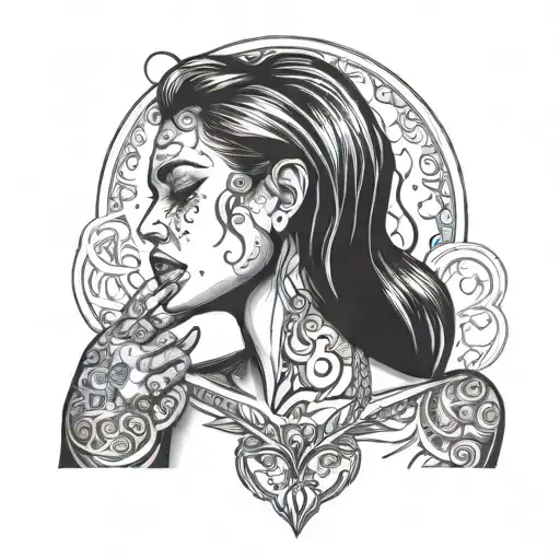 Bdsm Tattooed Woman Crying L