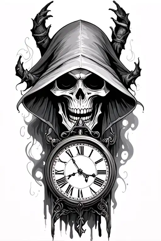Grim Reaper With Clock