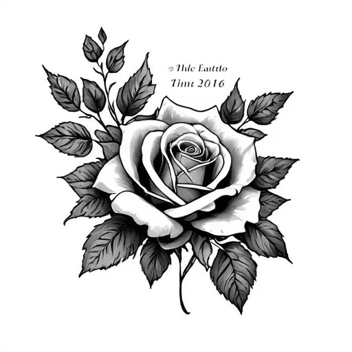 Half Sleeve With Time And Date And Roses