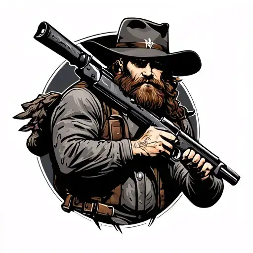 Mountain Man With Rifle