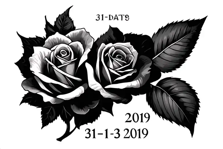 Make A Collarbone Tatto With The Number 31- 03 - 2019 And A Rose Going Through It