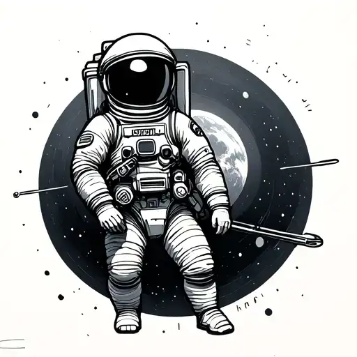 Astronaut With Radius Floating Backs