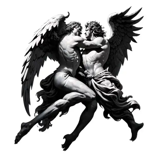 Angels And Demon Fighting