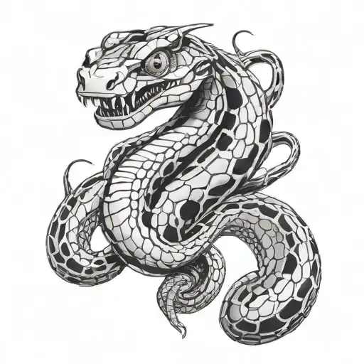 Robotic Snake With Blue Eyes Forearm Sleeve