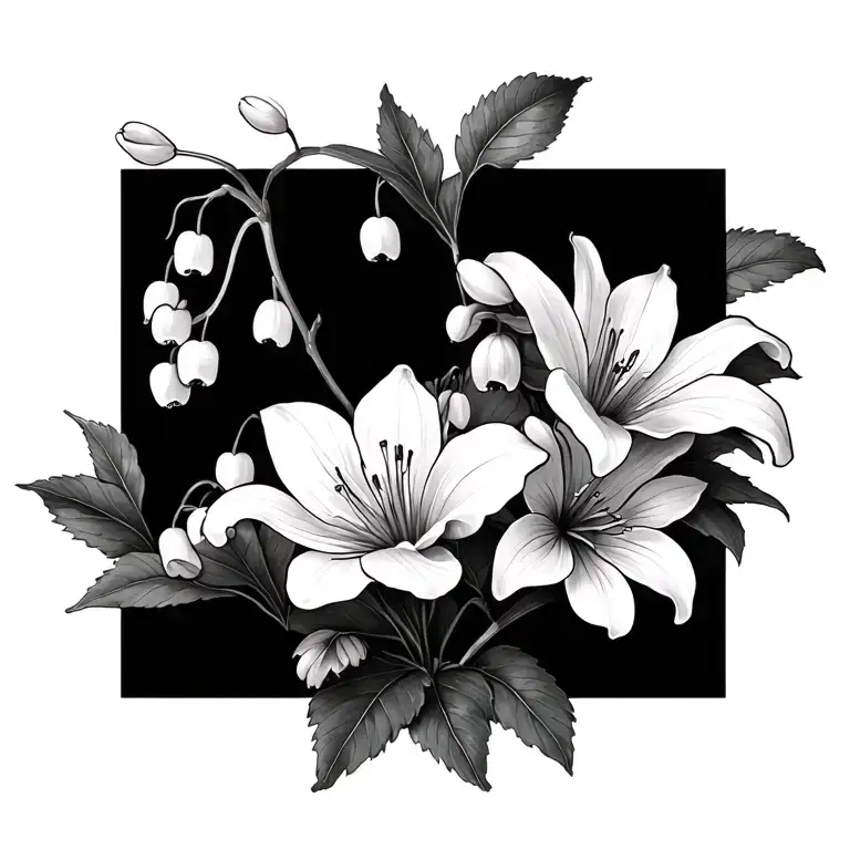 Sakura And Lilly Of The Valley Flowers