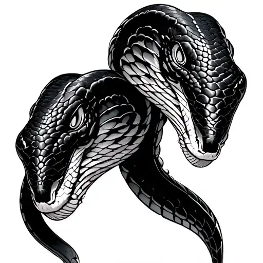 Snake Two Head Profile Holding