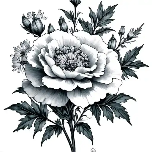 Carnation And Larkspur