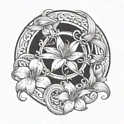 Infinity Symbol With A Lily And A Halo Symbolizing The Loss Of A Loved On