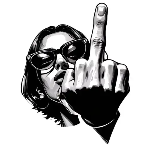 Giving Someone The Middle Finger Under Glasses