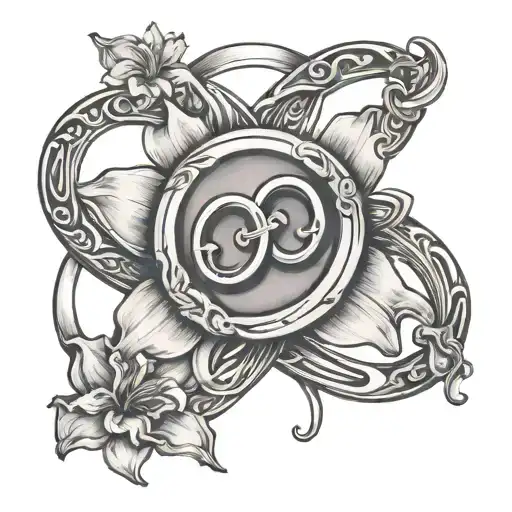 Infinity Sign Intertwined With A Lily And A Halo