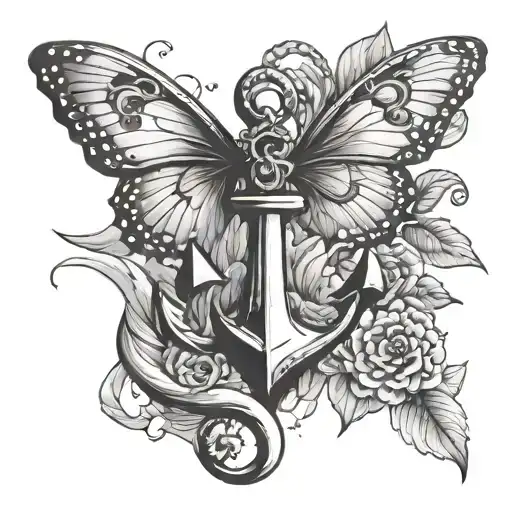 Anchor And Butterfly