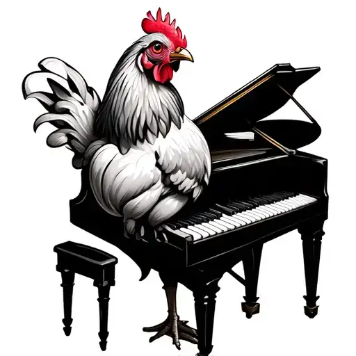 Chicken And Piano Minimalist Design