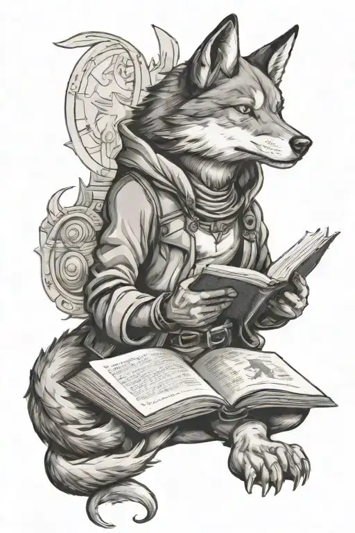Lone Wolf With Sigma Female Character Reading A Book
