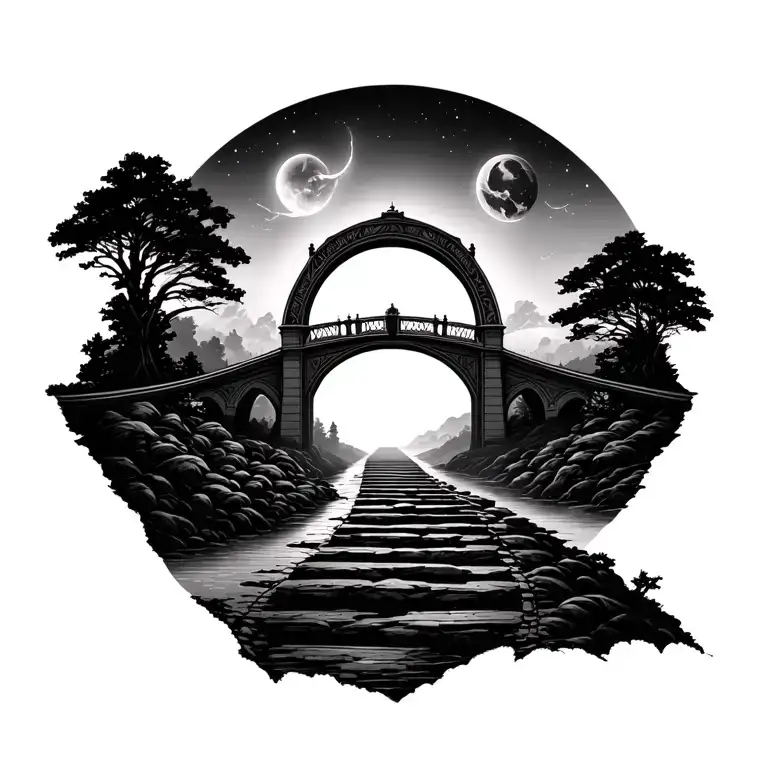 Magical Bridge With Pathways Forming Its