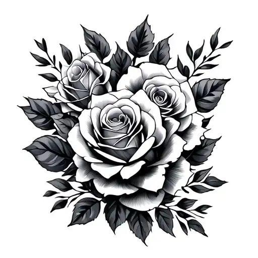 Blackout Arm Sleeve With Roses Blooming