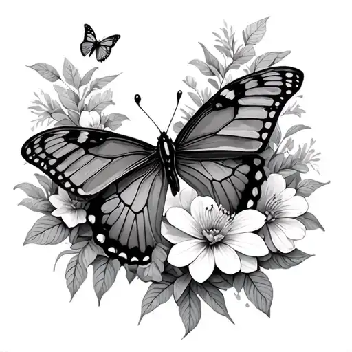 Butterflies And Flowers