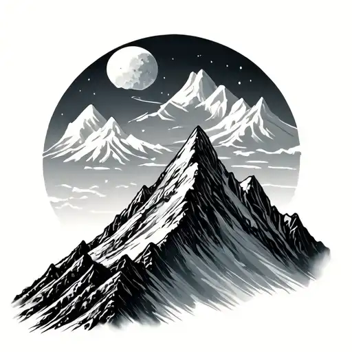 Mountain With A North Start Atop