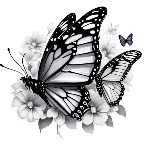 Butterflies And Pen