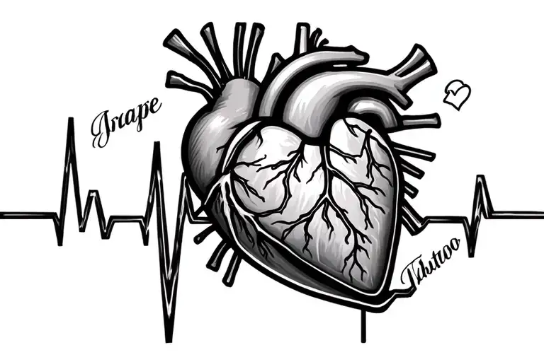 Heartbeat Line With Name Incorporated