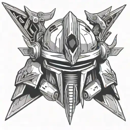Gundam Helmet With Samurai Sword Going
