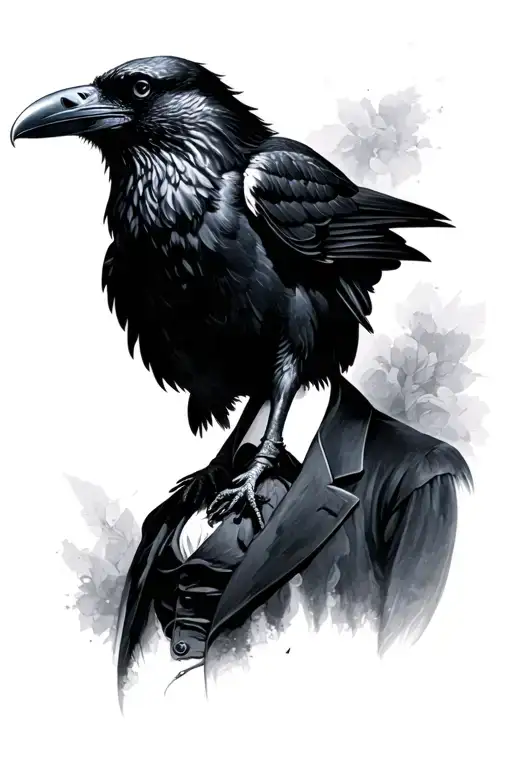 Edgar Allan Poe Portrait Black Raven