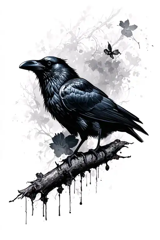 Edgar Allan Poe And Black Raven