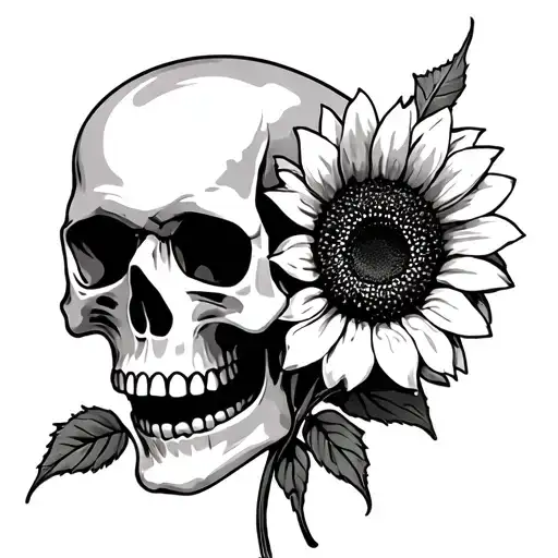 Skull And Sunflower