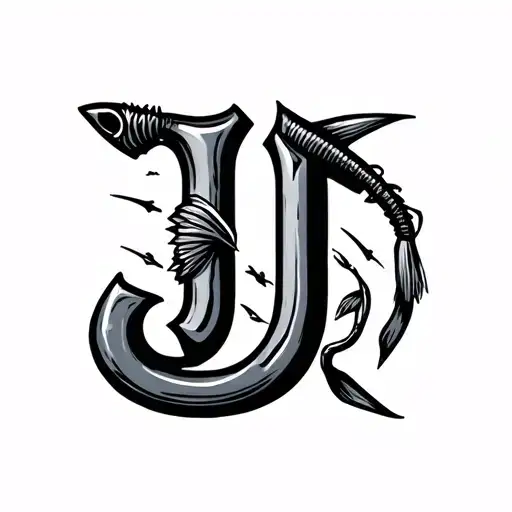 Fishing Hook Letter J